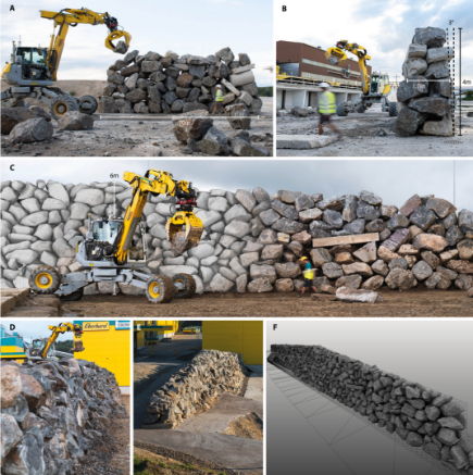 Science Robotics 挖掘机升级智能机器人，充分使用当地材料自主搭建石墙和土墙(图5)